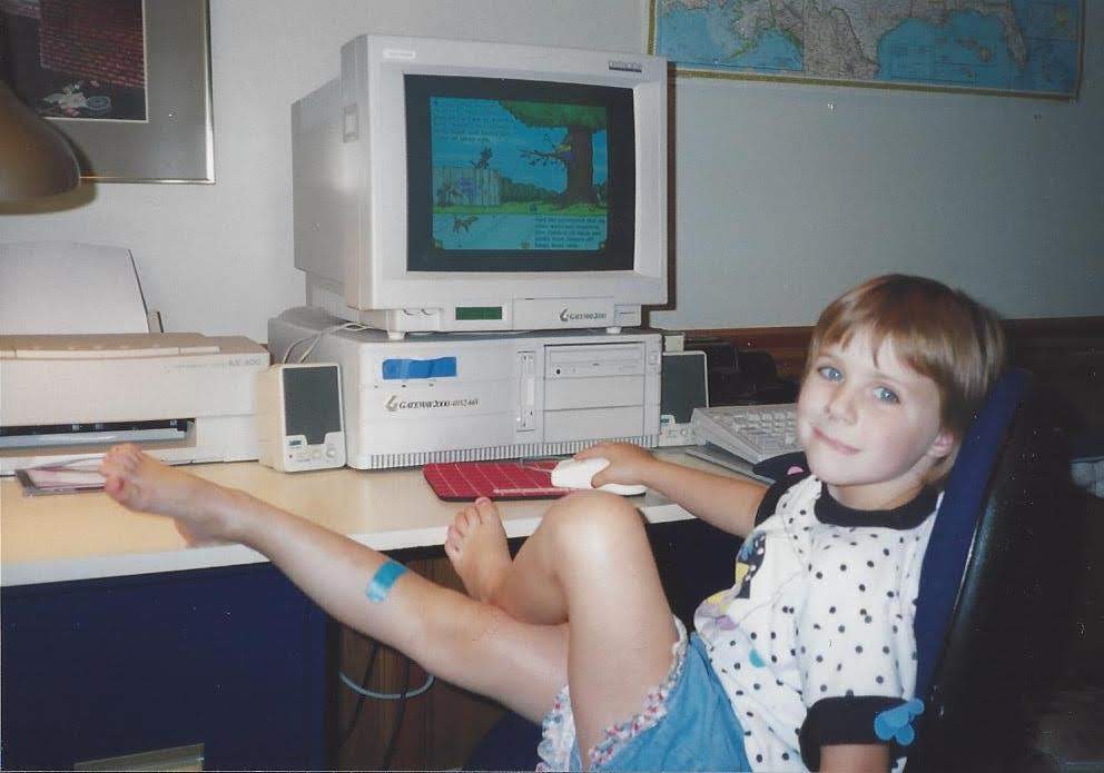 Me as a kid on my big desktop computer